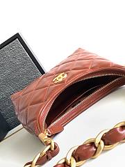 Chanel Hobo Bag Brown Lambskin Gold 22.5x19.5x8.5cm - 2