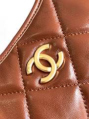 Chanel Hobo Bag Brown Lambskin Gold 22.5x19.5x8.5cm - 5