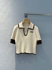 Miu Miu Crocheted Cotton Polo Shirt - 1
