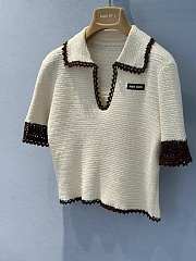 Miu Miu Crocheted Cotton Polo Shirt - 3