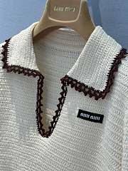 Miu Miu Crocheted Cotton Polo Shirt - 2