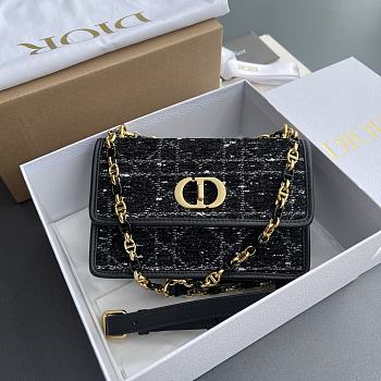 Dior Miss Caro Mini Bag Black Tweed 18x12x5.5cm