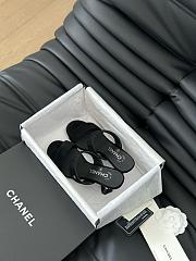 Chanel Black Suede Pearls Heel 5.5cm - 4