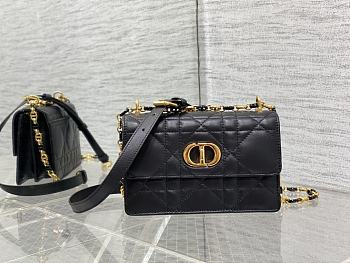 Dior Miss Caro Mini Bag Black Macrocannage Lambskin 19 x 13 x 5.5 cm 