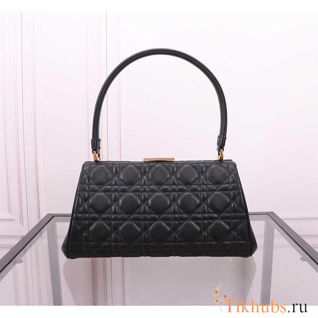 Dior Caro Cannage Frame Bag Black Leather 26x9x11.5cm - 1