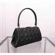 Dior Caro Cannage Frame Bag Black Leather 26x9x11.5cm - 3