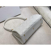 Dior Caro Cannage Frame Bag White Leather 26x9x11.5cm - 6