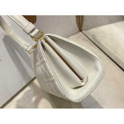 Dior Caro Cannage Frame Bag White Leather 26x9x11.5cm - 4