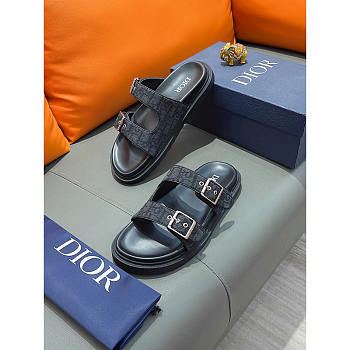 Dior Aqua Sandal Black Oblique Jacquard