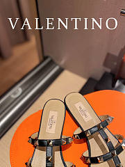 Valentino Garavano Rockstud Black Gold Slides - 5