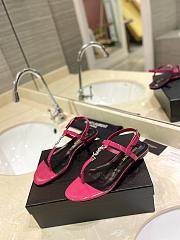 YSL Cassandra Satin Sandals Pink Flat - 4