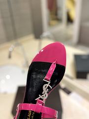 YSL Cassandra Satin Sandals Pink Flat - 3