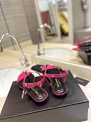 YSL Cassandra Satin Sandals Pink Flat - 2