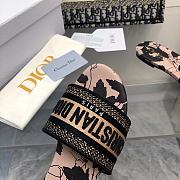 Dior Dway Slide Beige Black Fleurs Mystiques Motif - 5