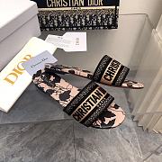 Dior Dway Slide Beige Black Fleurs Mystiques Motif - 3