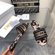 Dior Dway Slide Beige Black Fleurs Mystiques Motif - 2