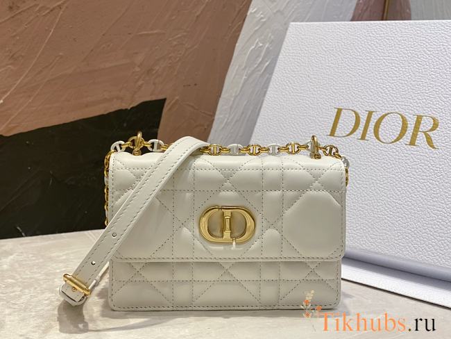 Dior Miss Caro Mini Bag White Macrocannage Lambskin 19 x 13 x 5.5 cm - 1