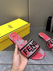 Fendi Pink Canvas Sandals - 4