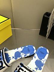 Fendi Blue Canvas Sandals - 5
