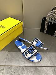 Fendi Blue Canvas Sandals - 4