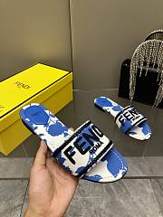 Fendi Blue Canvas Sandals - 2