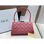 Dior Caro Cannage Frame Bag Pink Leather 26x9x11.5cm - 1