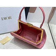 Dior Caro Cannage Frame Bag Pink Leather 26x9x11.5cm - 6