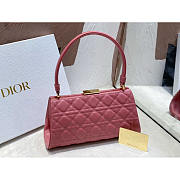 Dior Caro Cannage Frame Bag Pink Leather 26x9x11.5cm - 4