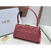 Dior Caro Cannage Frame Bag Pink Leather 26x9x11.5cm - 5