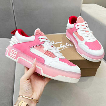 Christian Louboutin Astroloubi Lace-Up Sneakers White Pink