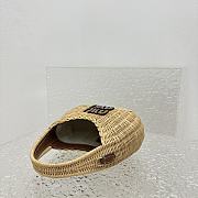 Miu Miu Natural Wander Wicker Handbag 20x6x14cm - 2