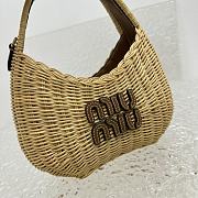 Miu Miu Natural Wander Wicker Handbag 20x6x14cm - 5