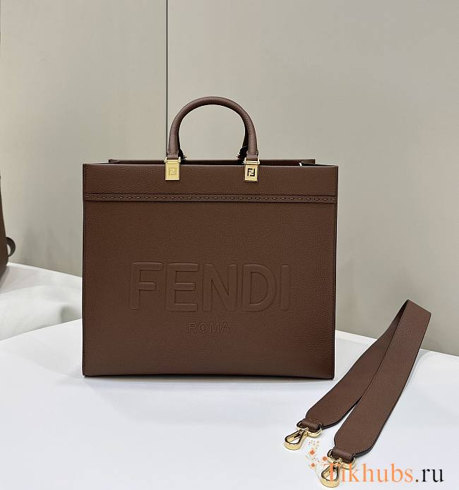 Fendi Sunshine Tote Bag Brown 35x17x31cm - 1