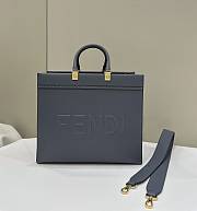 Fendi Medium Sunshine Leather Tote Bag Grey 35x17x31cm - 1