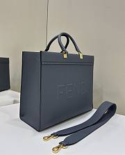 Fendi Medium Sunshine Leather Tote Bag Grey 35x17x31cm - 2