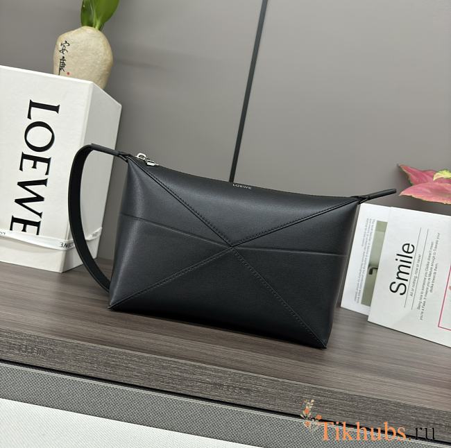 Loewe Puzzle Fold Wash Bag Black 22.7x15.5x12cm - 1