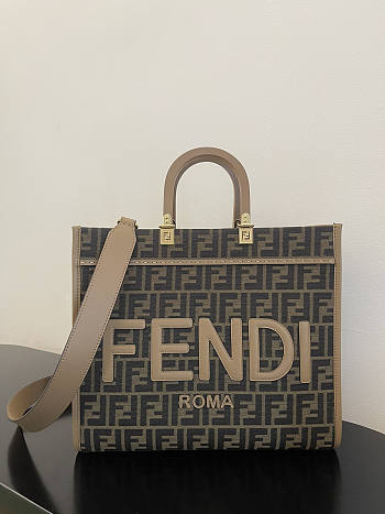 Fendi Medium Sunshine FF Jacquard Handle Bag 35x31x17cm