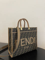 Fendi Medium Sunshine FF Jacquard Handle Bag 35x31x17cm - 5