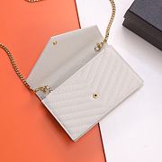 YSL Woc Wallet Chain Bag Cream Gold 19cm - 5