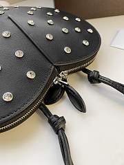 Alaia Le Coeur Black Studded Heart Bag 21x17x5cm - 3