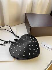 Alaia Le Coeur Black Studded Heart Bag 21x17x5cm - 2