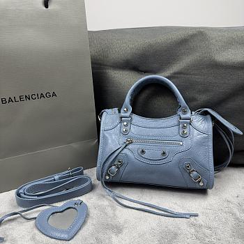 Balenciaga Blue Mini City Bag 24x17x10cm