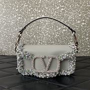 Valentino Garavani Small Locò Grey Shoulder Bag 19x10.5x5cm - 1