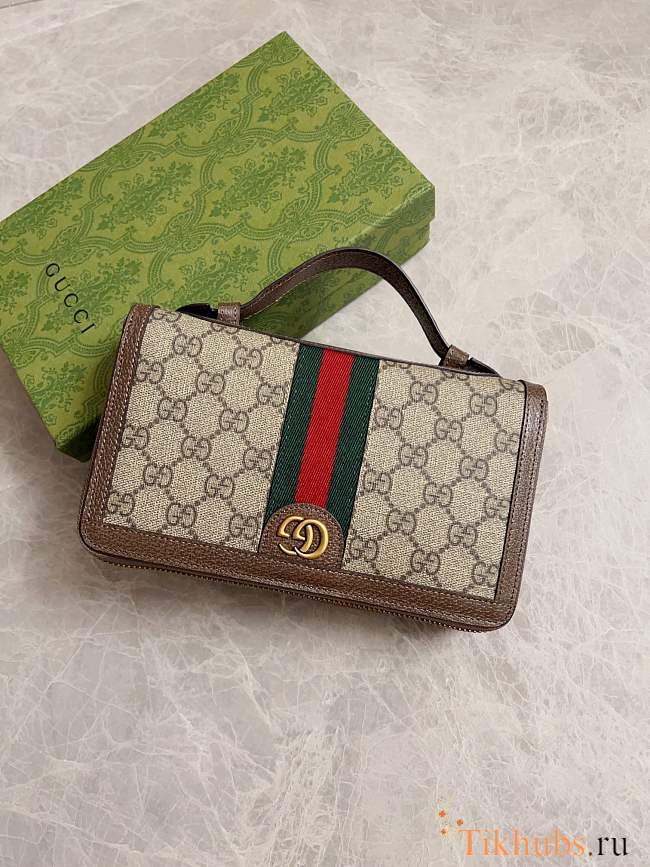 Gucci Ophidia GG Travel Case Brown 21.5x14x4.5cm - 1