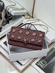 Dior Mini Miss Bag Cannage Red Wine Lambskin 21 x 11.5 x 4.5 cm - 5