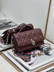 Dior Mini Miss Bag Cannage Red Wine Lambskin 21 x 11.5 x 4.5 cm - 3