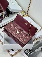 Dior Mini Miss Bag Cannage Red Wine Lambskin 21 x 11.5 x 4.5 cm - 2