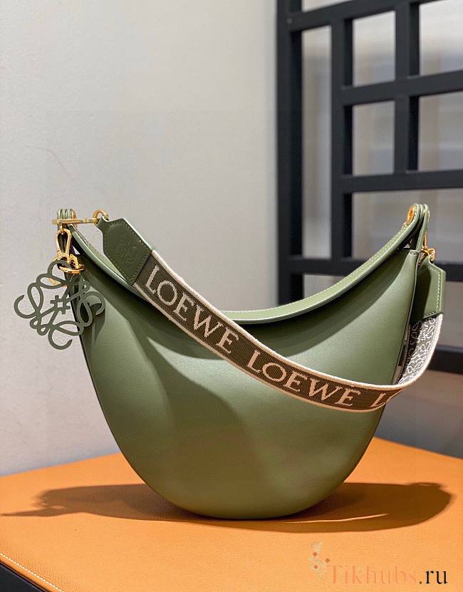 Loewe Luna Bag In Satin Calfskin And Jacquard Green 27x29.5x8cm - 1