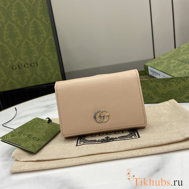 Gucci GG Marmont Card Case Light Beige Wallet 11x7.5x2cm - 1