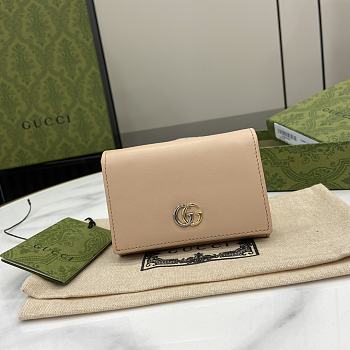 Gucci GG Marmont Card Case Light Beige Wallet 11x7.5x2cm